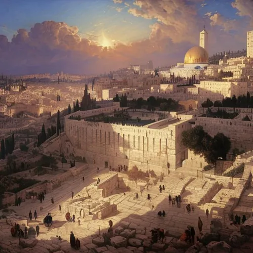 Prompt: vision of jerusalem by adolf hiremy hirschl