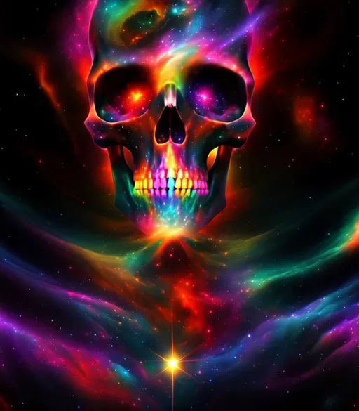 Prompt: Cosmic Epic Beautiful Nebula {screaming Skull}plasma, hyper realistic,  expansive psychedelic background, hyper realistic, 8K --s99500