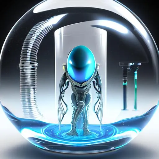 Prompt: Ultrarealistic 8k Portrait of futuristic alien in liquid filled test-tube Unreal Engine