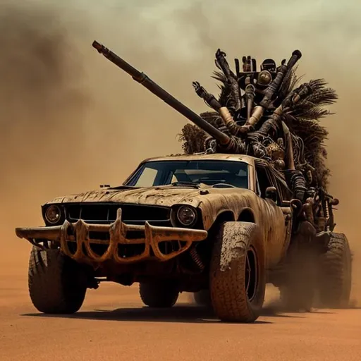 Prompt: Madmax vehicle  in jungle

