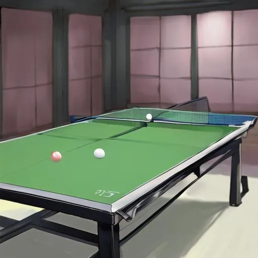 Prompt: pingpong silver table