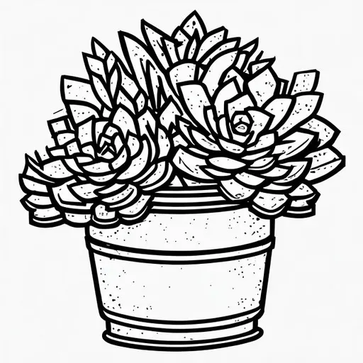 Prompt: an icon of a succulent in no pot line drawing on a white background