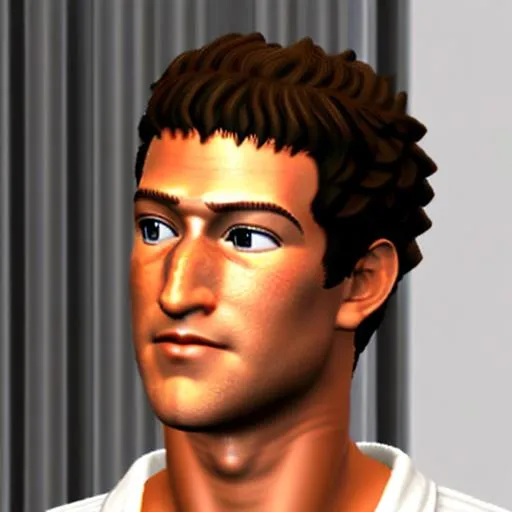 Prompt: Render of ((Mark Zuckerberg)) face as Virtua Fighter 2 for Sega Saturn game engine