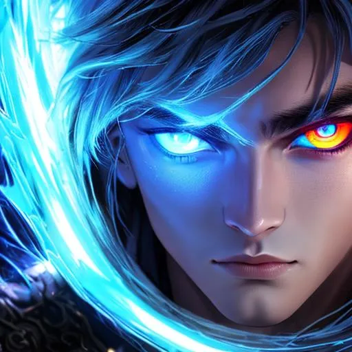 anime portrait of a Fire god , anime eyes, beautif