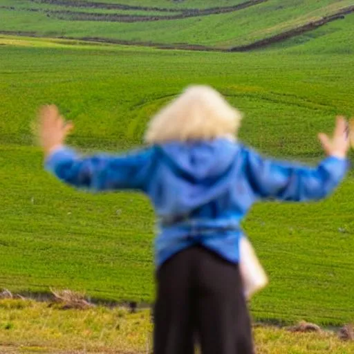 Prompt: a person waving