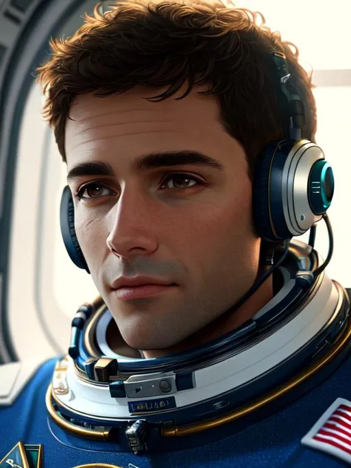 Prompt: as astronaut, male, extremely, detailed environment, detailed background, intricate, detailed skin, natural colors , professionally color graded, photorealism, 8k, moody lighting.