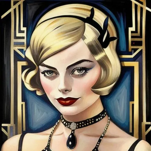 Actress Margot Robbie as a Great Gatsby 1920s Flappe... | OpenArt