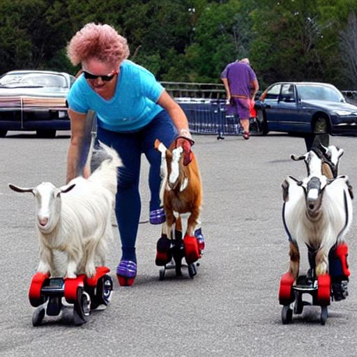 goats in roller skates OpenArt