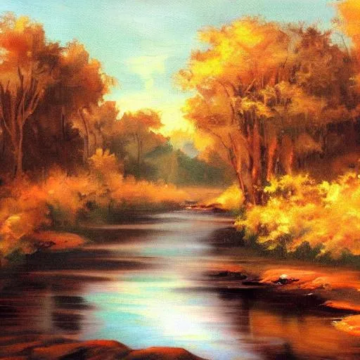 Prompt: landscape painting river
