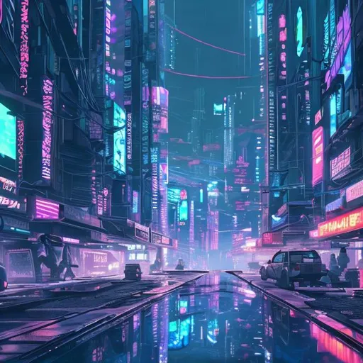 Create a stunning cinematic big anime wallpaper featuring a mesmerizing  futuristic cityscape with towering skyscrapers, vibrant neon lights  illuminating the bustling streets below, and an awe-inspiring anime  protagonist standing confidently at the