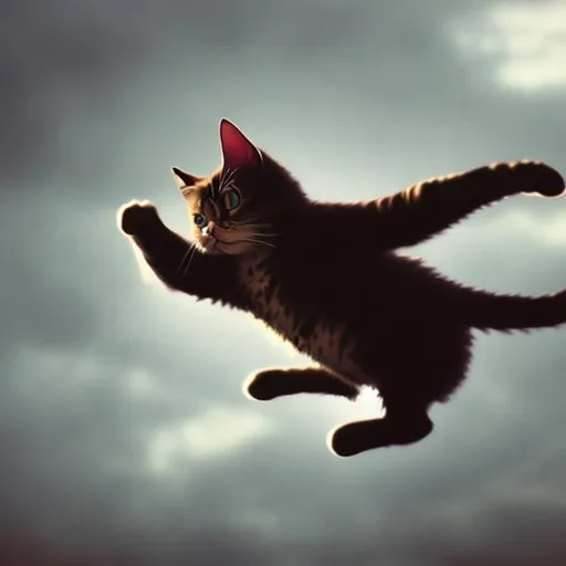 Prompt: A flying cat