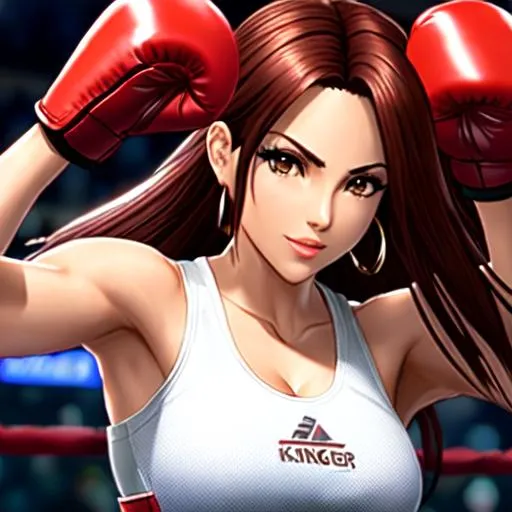 Prompt: king of fighters, Vanessa boxing