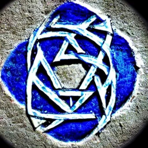 Prompt: electrically charged ancient hexagram more electricity more charge arc more blue add sigils 