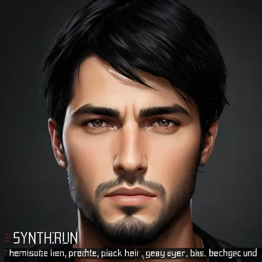 Prompt: photorealistic portrait of a handsome man with black hair with gray eyes, perfect composition, detailed face, realistic, super detailed, 8k, high quality, artstation, sharp focus, studio photo, intricate details, highly detailed, by greg rutkowski