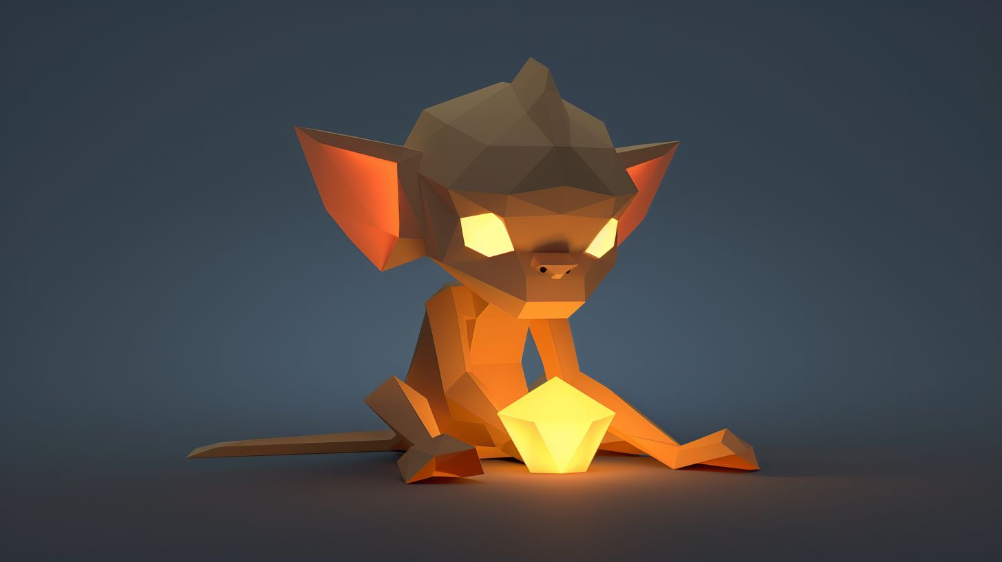 Prompt: monkey in the style of low poly aesthetic