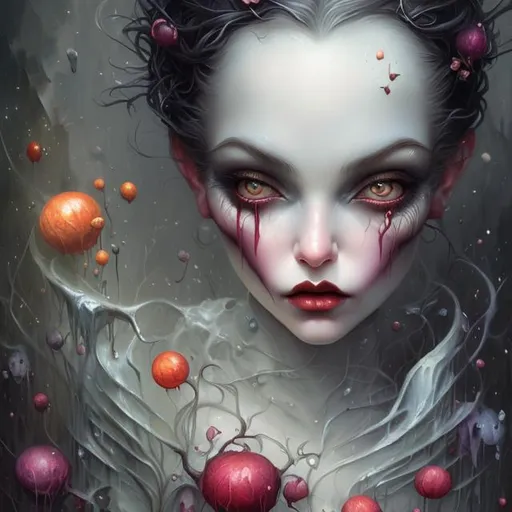 Prompt: Vampire, Nicoletta Ceccoli Marc Ryden Tom Bagshaw Doodle fauvism artgerm digital painting hyperrealistic crisp quality colourful Jacek Yerka and WLOP,acrylic art splash,highly detailed,surreal,8k ,fantastic view 