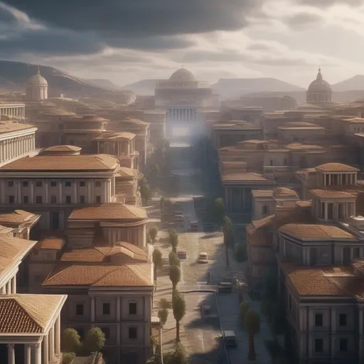 Prompt:  ultrarealistic futurist city of roman empire, many details, streets, buildings, future cars, Beautifully Detailed, Natural Lighting, dystopian, roman architecture, Hyperrealistic, sharp focus, Professional, UHD, HDR, 8K, Render, electronic, dramatic, vivid, pressure, stress, traumatic, dark.