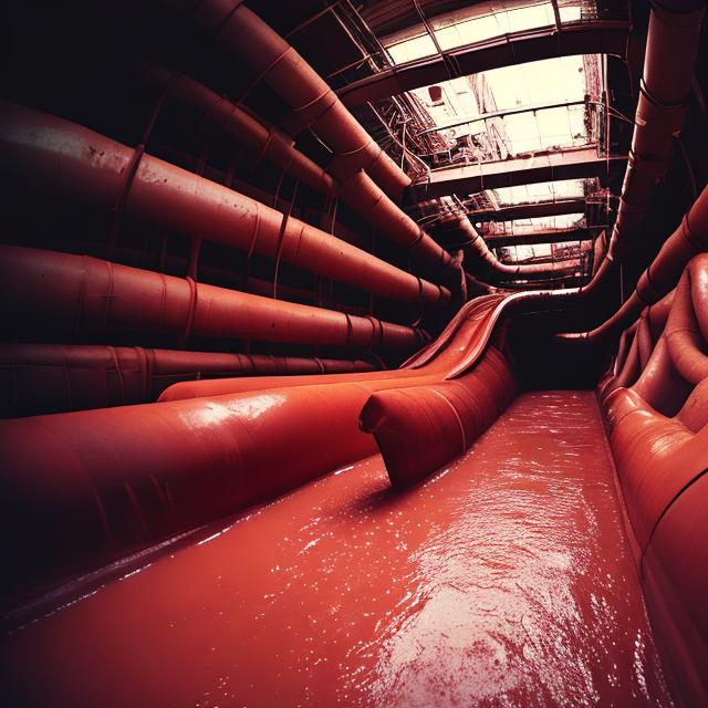 Indoor water slides empty dirty vomit dilapidated ni...