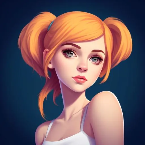 Prompt: Beautiful young female cartoon portrait