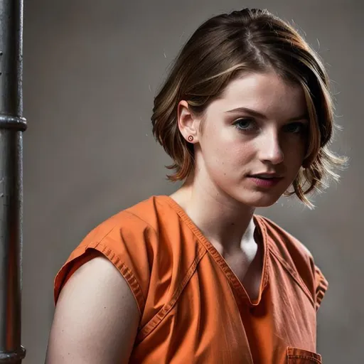 adult Ella Freya as female inmate