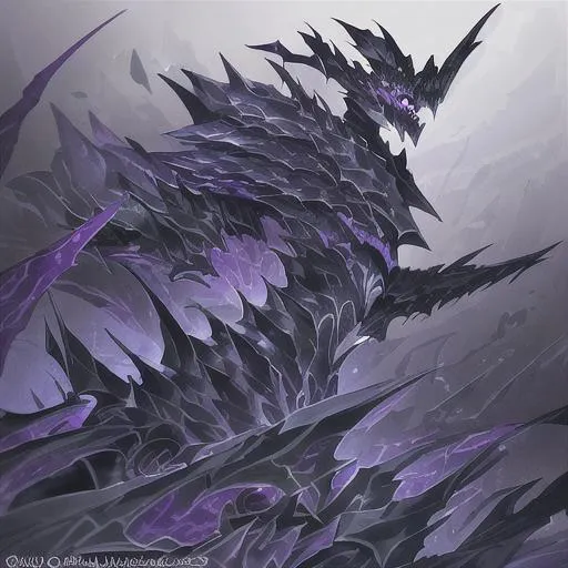 Prompt: Cthleno, arises, the latest, and most late of the dragoons. From the depths it arose, It’s eyes as deep as the depth of the seas he is from. It’s armored skin scaled to perfection, fluctuating a dark sapphire, molded and dark purple build. He has one eye that’s a deep dark green, another a deep dark blue, both however have traces of purple, there’s also a mysterious colored and wide eye, that blinks from it’s chest, centered. It’s face, beautiful, yet can leave you wondering what the hell you just looked at, afterwards, of course.