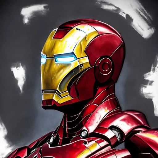 Prompt: Iron man melting