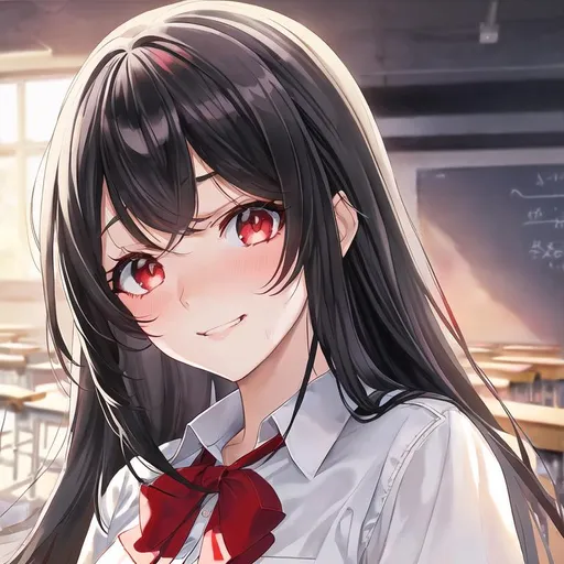 Prompt: 
red detailed eyes,
, confident smile, 
 black straight hair, classroom background, black straight colored hair, slanted eyes, 
watercolor photorealistic soft, smug look, worried eyebrows, sweating, photorealistic, confused facial expression, teenaged girl young, long hair, school uniform, closeup portrait shot of a young girl, black hair, desks in background, detailed blue eyes,



side view medium close up portrait, looking from below,

photorealistic masterpiece best quality hyperdetailed flat color pastel mix ultra realistic hyperrealism 2.5D 1 very skinny beautiful girl hopeful, facing up, light smile, masterpiece best quality hyperdetailed white and black full body leather and cotton space suit, beautiful intricate anime blue eyes, beautiful hyperdetailed gloss lips, hyperdetailed flat color symmetrical contrast very short yellow white hair, hyper beautiful soft smooth skin,,

front yellow watercolor light, yellow light watercolor raytracing, yellow realistic watercolor lighting, yellow back light, yellow watercolor light,

space, glowing sunshine on face, yellow head lighting, yellow watercolor front lighting,

colorful, symmetrical, vibrant color, colorful ink illustration, digital painting, glamorous, vibrant, yellow,

album cover art, clean art, flat color art, 3D vector art, 3D illustration art, digital art, wallpaper, award winning,

hyper detailed sharp focus,perfect composition, good anatomy, extreme detailed CG, best quality, realism, intricate, 128K resolution, intricate details, extremely detailed, digital illustration, VRAY, unreal engine, octane render, unreal engine render, VRAY render,