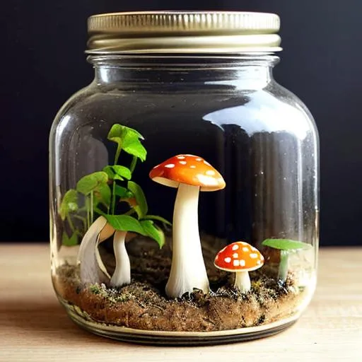 Mushrooms in a jar | OpenArt