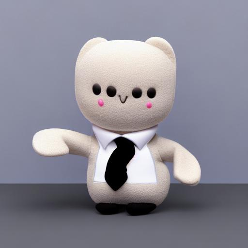 cute kawaii squishy man wearing a suit and tie plush... | OpenArt