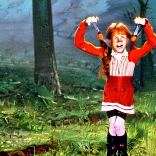 Prompt: Pippi longstocking the horror movie