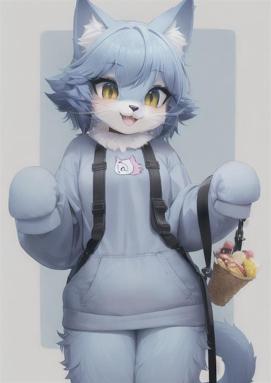 cute anthropomorphic furry cat fishing, furry artist...