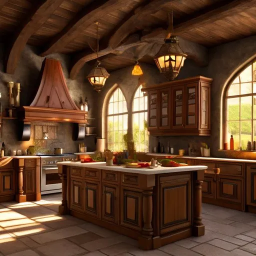 Prompt: fantasy, kitchen interior, UHD, HD, 8K, 