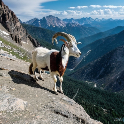 A Billy goat high up in the mountains with epic bs g...