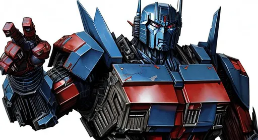 Prompt: sticker of Optimus Prime from best marvel movie got release from news, full body, Kim Jung gi, freedom, soul, digital illustration, comic style, cyberpunk, perfect anatomy, centered, approaching perfection, dynamic, highly detailed, watercolor painting, artstation, concept art, smooth, sharp focus, illustration, art by Carne Griffiths and Wadim Kashin ,