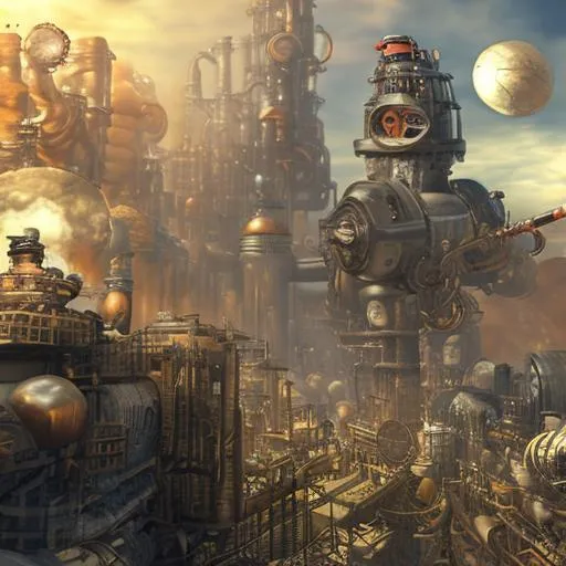 Prompt: steampunk, ozone molecule, high resolution, 16:9