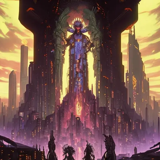 Prompt: The Cult of Gaia, cyberpunk religion