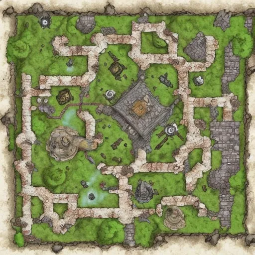 Prompt: A dnd style battle map
