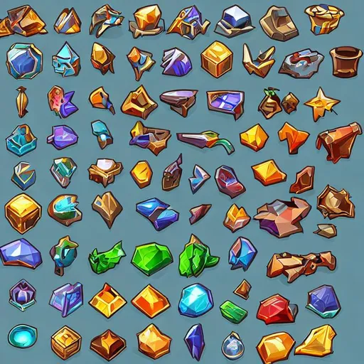 Prompt: iconset game art jewel low resolution 