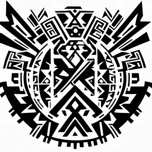 Prompt: design for aztec tribal music halftime svg


