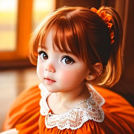 baby girl with very light auburn hair and big hazel...