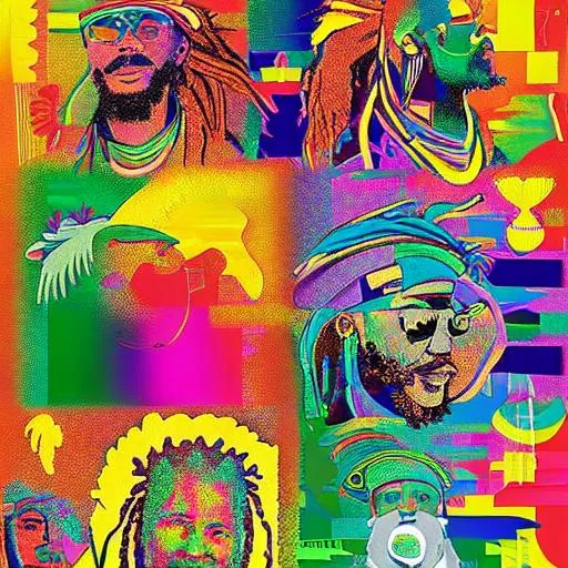 Prompt: Rastafari culture abstract 

 
