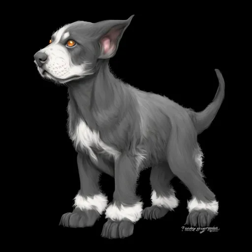 Prompt: hellhound puppy, digital art