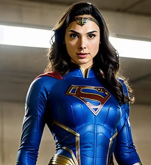 Gal gadot in a blue suergirl suit, gal gadot , supe...