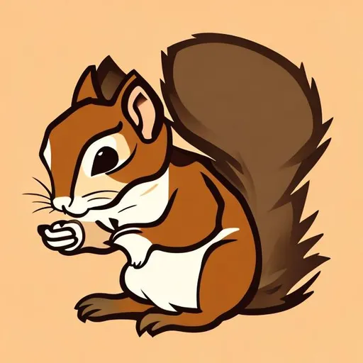 Prompt: Lovely squirrel icon in Japanese
 style