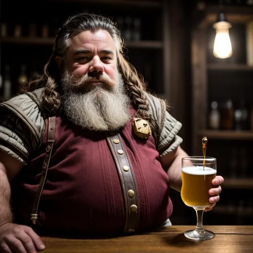 Prompt: dwarf artificer drinking ale