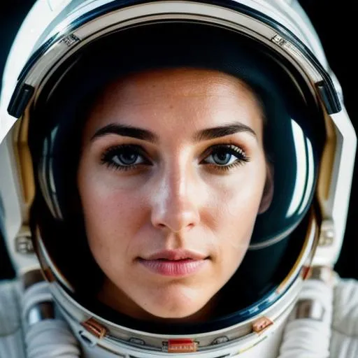 Prompt: hyper realistic, ultra detailed photograph of a restless and powerless beautiful astronaut woman, Caucasian beautifull face, shiny, sunlight fractal details, depth of field, HOF, hall of fame, detailed gorgeous face, apocalyptic environment, natural body posture, professional photographer, captured with professional DSLR camera, trending on Artstation, 64k, ultra detailed, ultra accurate detailed, bokeh lighting, surrealism, Thomas Kinkade background, urban, ultra unreal engine, WLOP, Pauline Voß, Pascal Quidault, , Christian Schob, Martina Fackova, intricate, epic, freckles, peach fuzz,