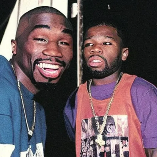 Prompt: 2pac with his son 50 cent