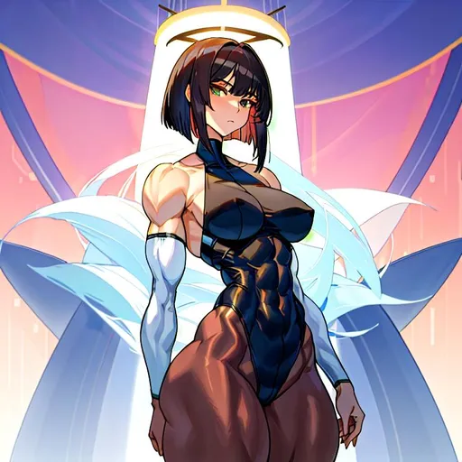 Prompt: a lonely YHWH AI girl, surreal, very tall, thick muscular thighs, wide hips, massive muscular glutes, long muscular legs, long muscular arms, slender waist, muscular abs, long neck, big beautiful eyes, disturbingly beautiful face, aloof expression, bob haircut with long messy bangs, wearing YHWH fashion clothes, chosen and blessed by YHWH, God-quality, Godly detail, hyper photorealistic, realistic lighting, realistic shadows, realistic textures, 36K resolution, 12K raytracing, hyper-professional, impossible quality, impossible resolution, impossibly detailed, hyper output, perfect continuity, anatomically correct, no restrictions, hyper-detailed genitals, realistic reflections