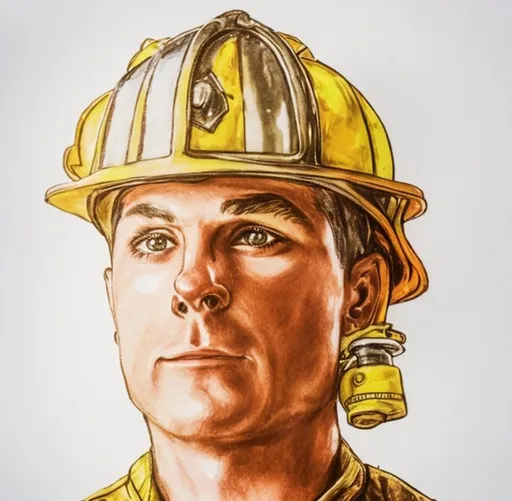 Prompt: Create a picture of a firefighter based on a photo