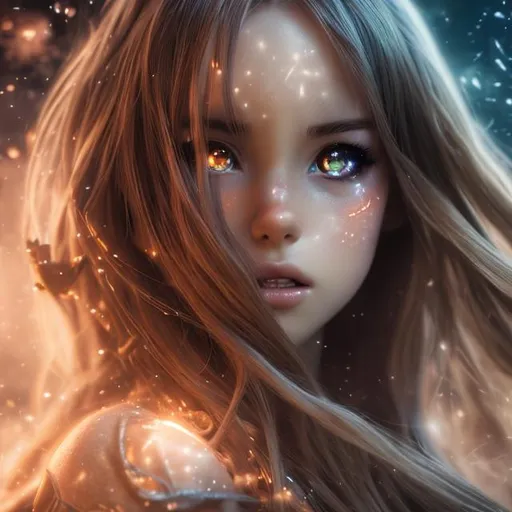 Prompt: Asuna, ultra detailed artistic photography, light hair, midnight aura, full-body, night sky, detailed gorgeous face, dreamy, glowing, glamour, shadows, smooth, ultra high definition